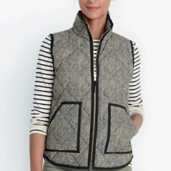 J CREW Printed Quilted Puffer Vest XS - Picture 2 of 8